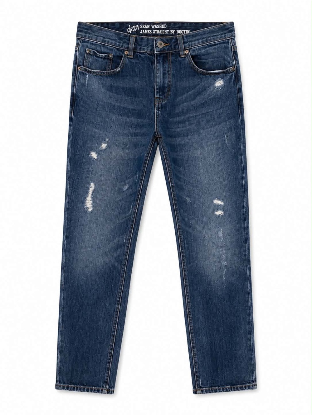 G21 Slim Straight Jeans Washed Blue with Light Distressing – Size 34x31 Like New